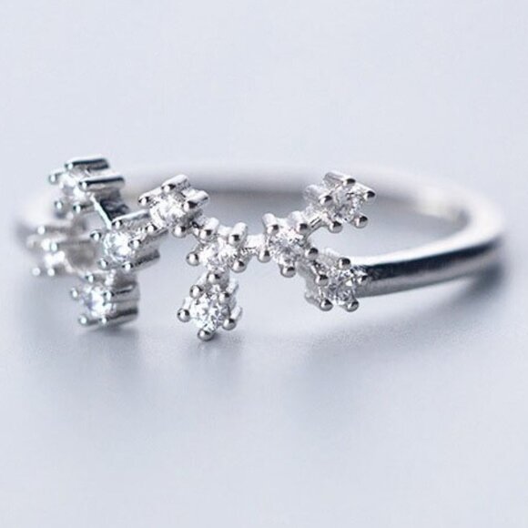 🌸Zodiac Constellations Sagittarius Silver Size Adjustable Ring For Women, F182 - Picture 5 of 5